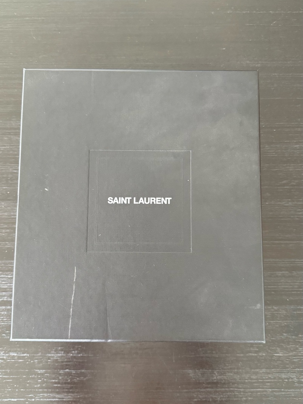 Saint Laurent Black Box with Centered White Text